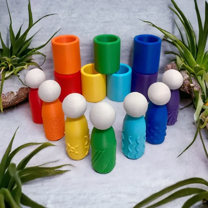 Тактильні чоловічки монтессорі (великі 7 шт) - Зображення 2